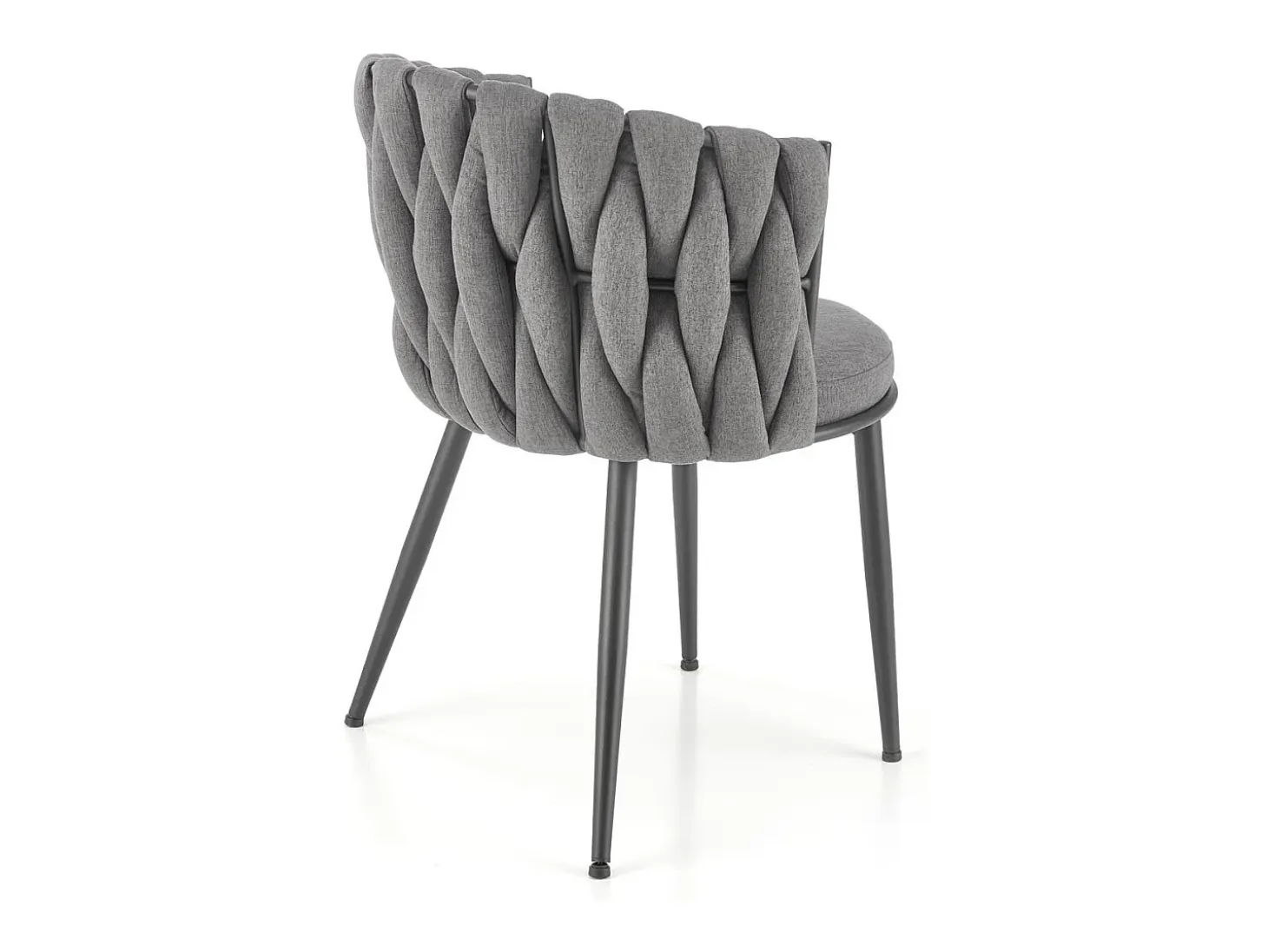Silla de diseño en tejido gris con estructura de metal negro Closer