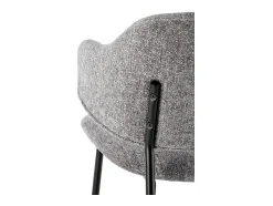 Silla de diseño en tejido gris con estructura de metal Wear negro