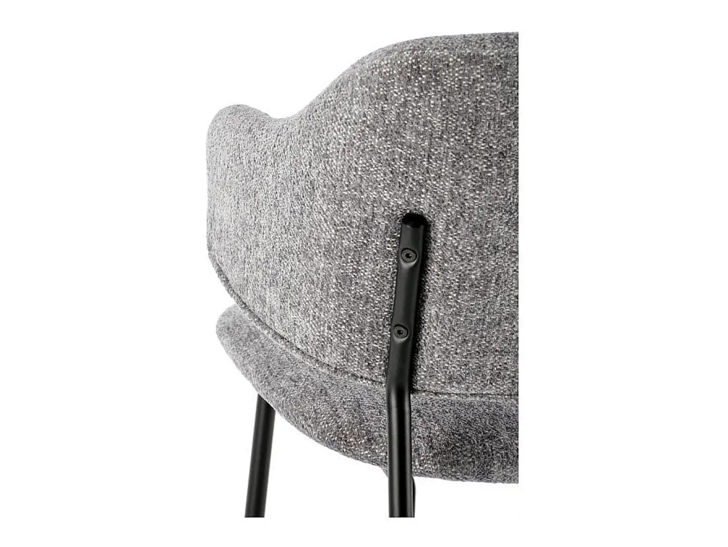 Silla de diseño en tejido gris con estructura de metal Wear negro