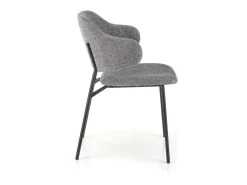 Silla de diseño en tejido gris con estructura de metal Wear negro