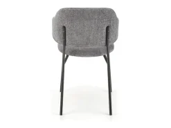 Silla de diseño en tejido gris con estructura de metal Wear negro