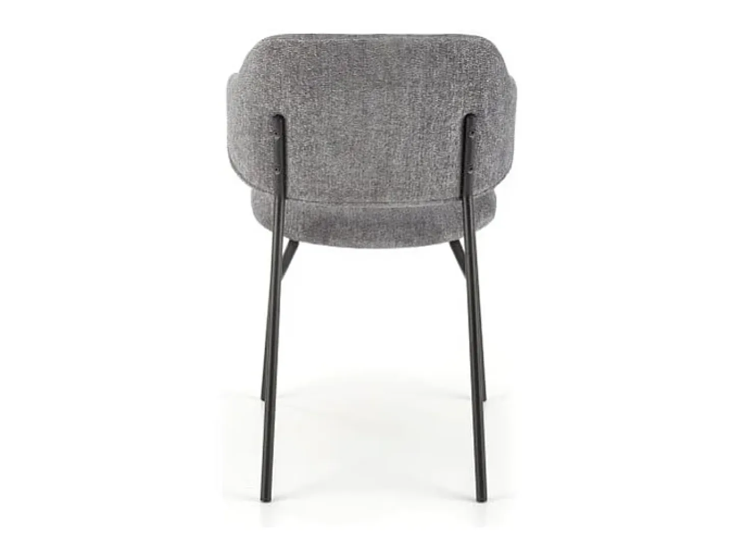 Silla de diseño en tejido gris con estructura de metal Wear negro