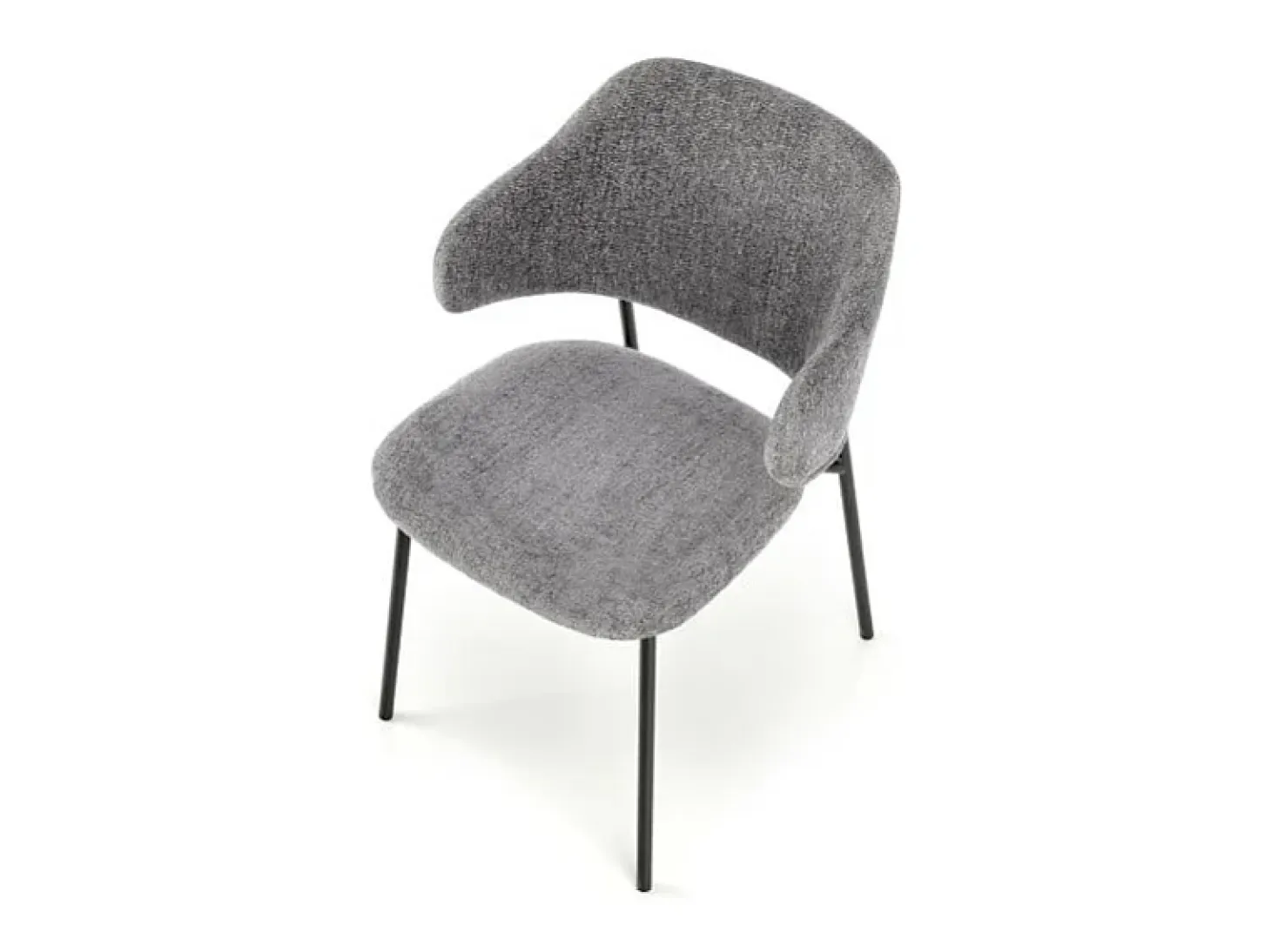 Silla de diseño en tejido gris con estructura de metal Wear negro