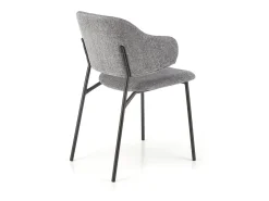 Silla de diseño en tejido gris con estructura de metal Wear negro