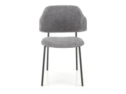 Silla de diseño en tejido gris con estructura de metal Wear negro