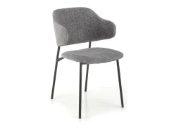 Silla de diseño en tejido gris con estructura de metal Wear negro