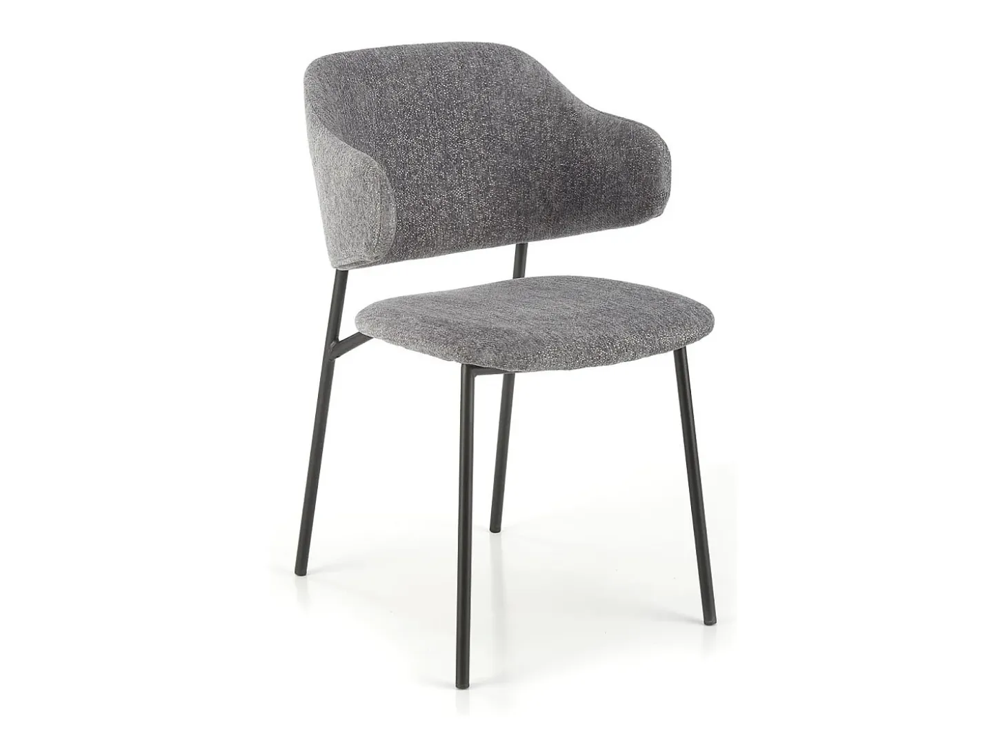 Silla de diseño en tejido gris con estructura de metal Wear negro