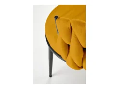 Silla de diseño en tejido amarillo mostaza con estructura de metal negro Closer