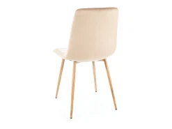 Silla de diseño Frigg de roble y terciopelo beige