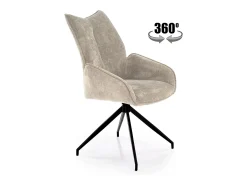 Silla de diseño giratoria de tela beige Nadia