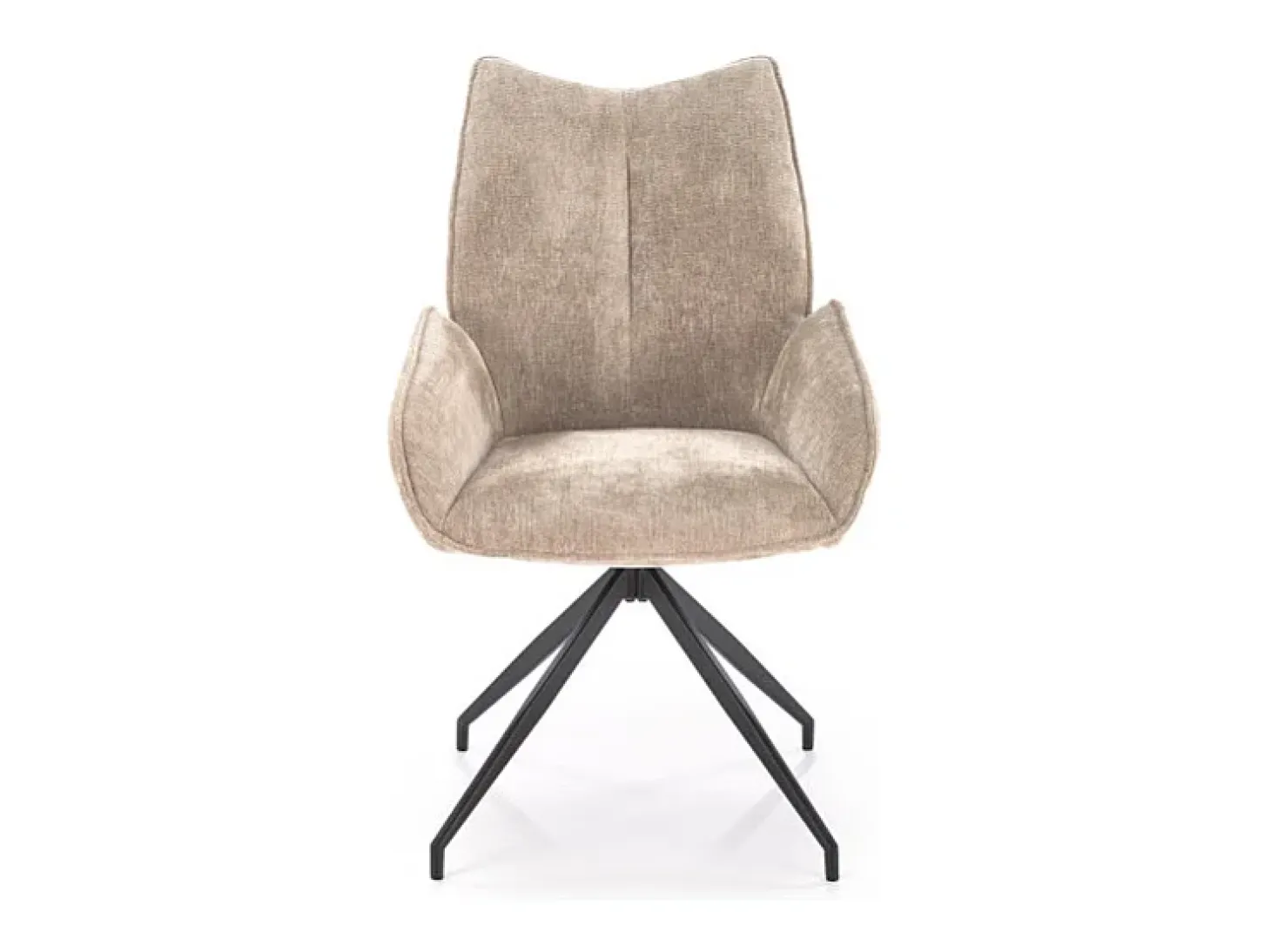 Silla de diseño giratoria de tela beige Nadia