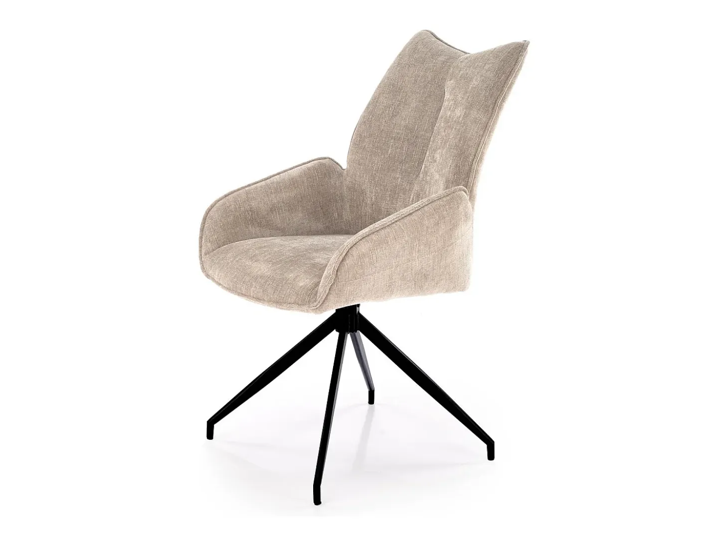 Silla de diseño giratoria de tela beige Nadia