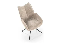 Silla de diseño giratoria de tela beige Nadia