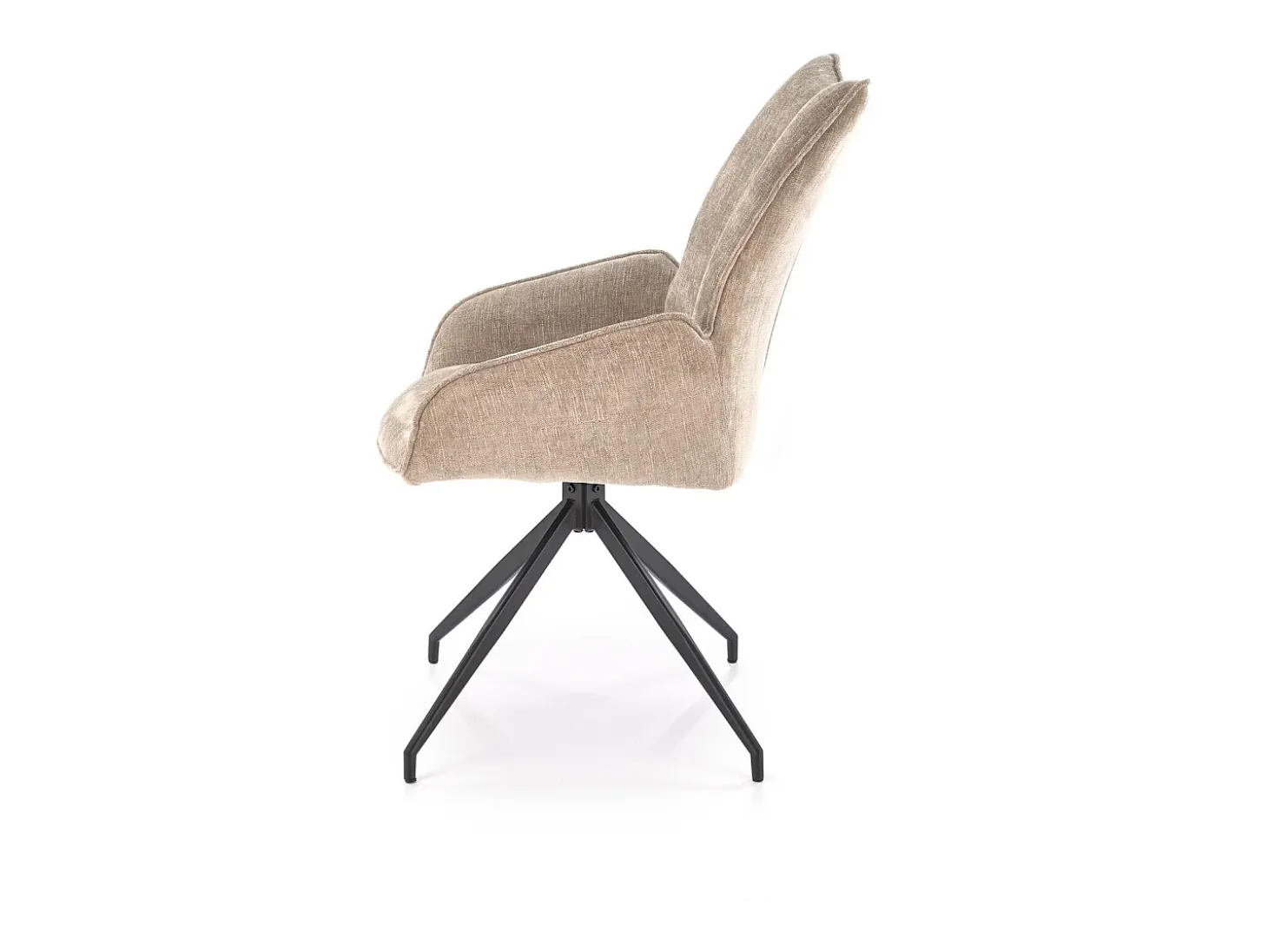 Silla de diseño giratoria de tela beige Nadia