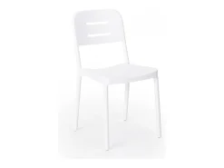Silla de diseño moderno de polipropileno para bar, cocina, restaurante y jardín Mose - Blanco