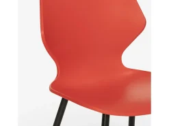 Silla de diseño moderno metal polipropileno restaurante comedor Ladysmith - Rojo