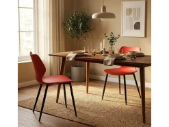 Silla de diseño moderno metal polipropileno restaurante comedor Ladysmith - Rojo