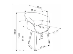 Silla de diseño Moonrise de tela beige con base chapada en nogal