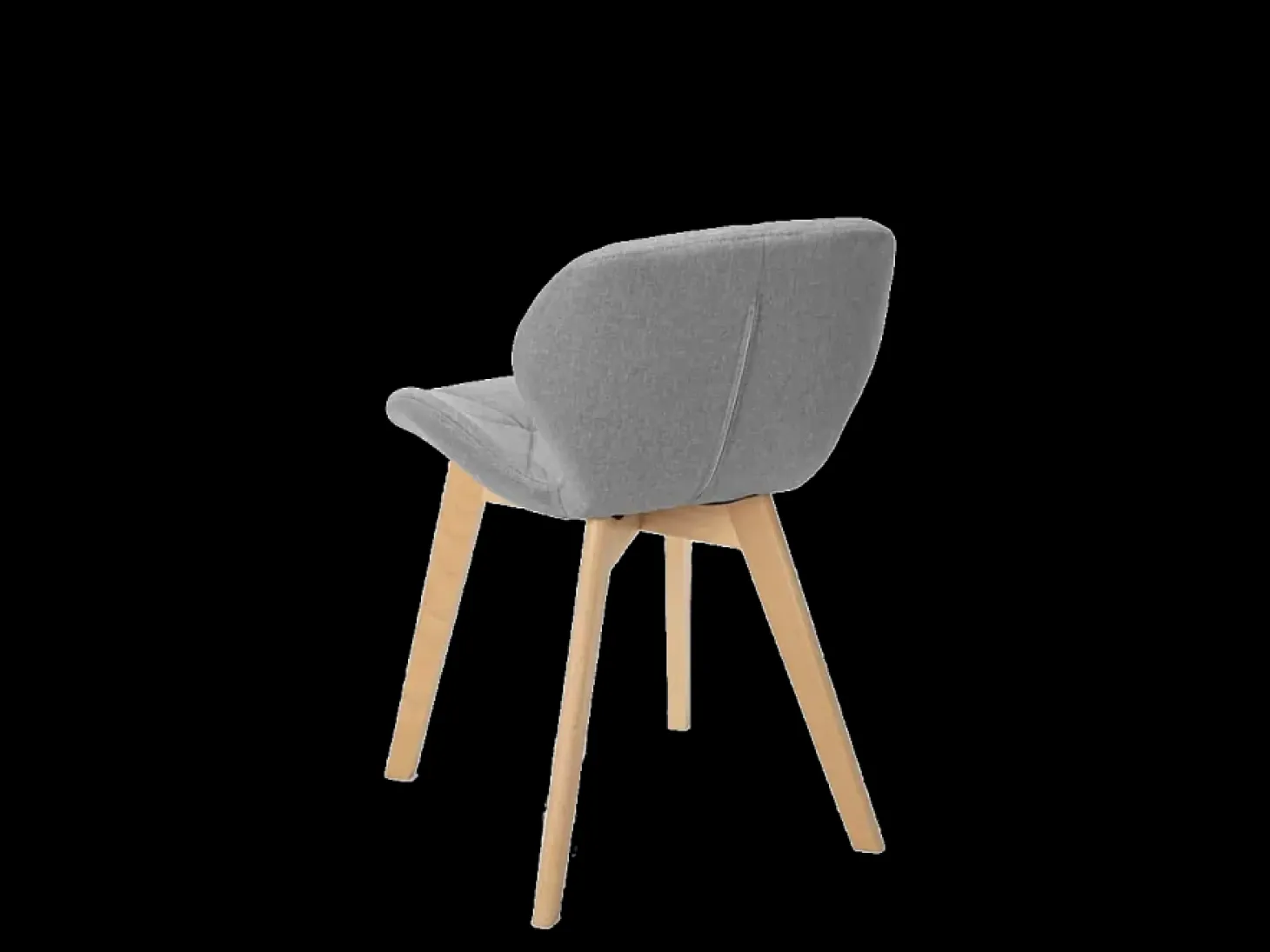 Silla de diseño nórdico con patas de madera tela cocina bar restaurante Whale - Gris