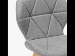 Silla de diseño nórdico con patas de madera tela cocina bar restaurante Whale - Gris