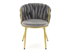 Silla de diseño Rumba gris con patas doradas