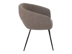 Silla de diseño WALES: comodidad moderna en tela y metal negro-Color Marrón claro