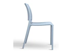 Silla de exterior Aurora en plástico azul claro, modelo confort