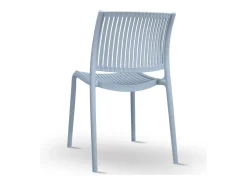 Silla de exterior Aurora en plástico azul claro, modelo confort