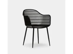 Silla de exterior de Plástico Negro 86 x 62- Layna