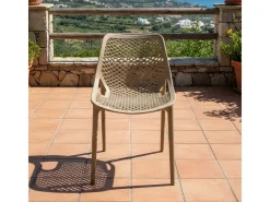 Silla de exterior Garona Light taupé 82x51x60 cm