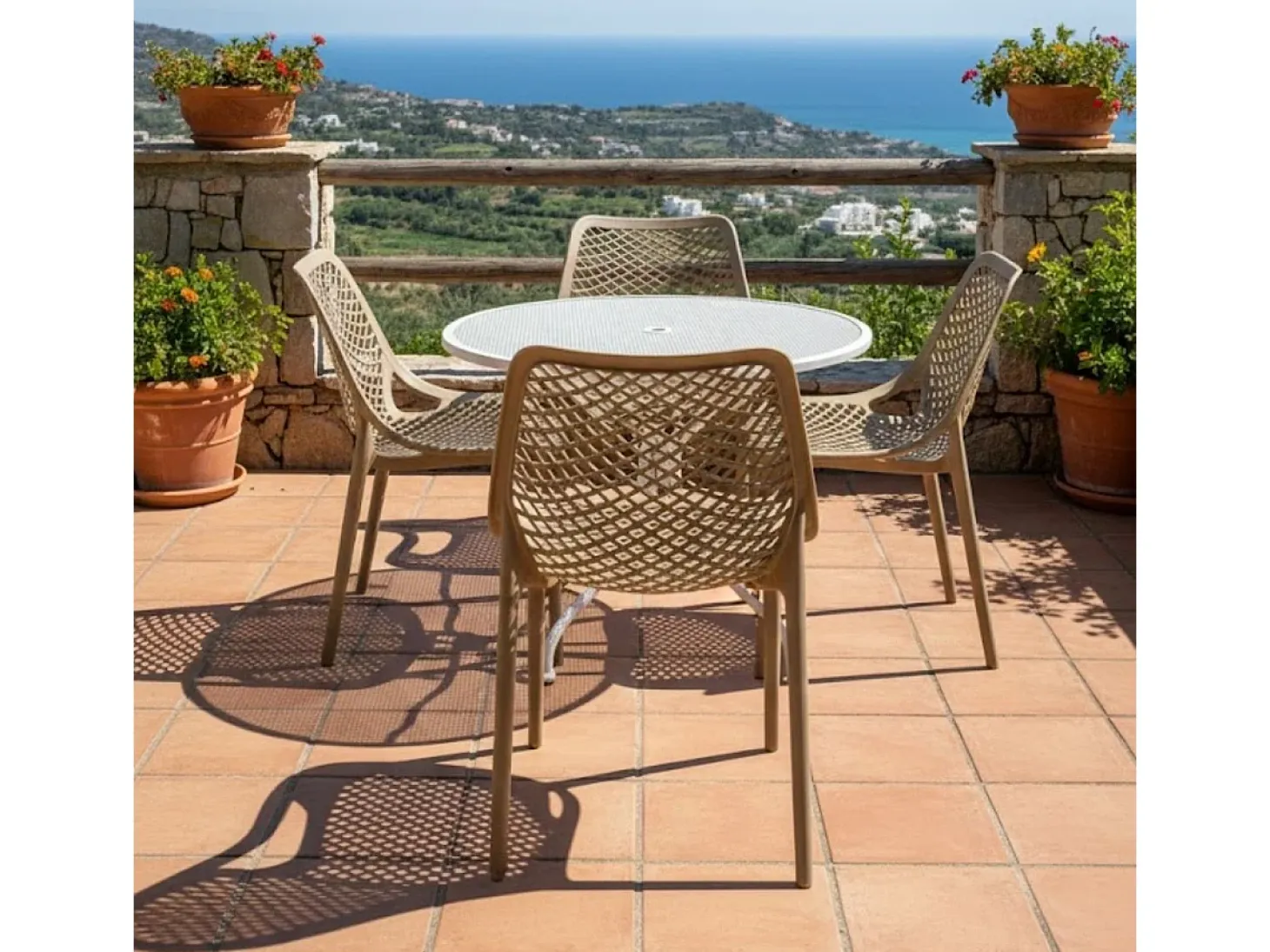 Silla de exterior Garona Light taupé 82x51x60 cm