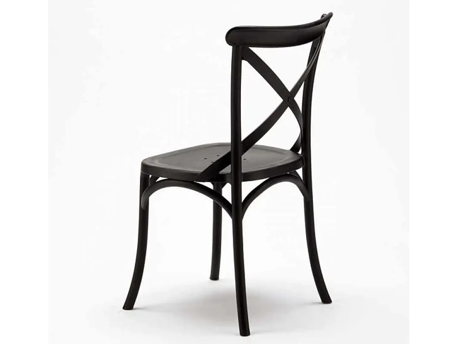 Silla de la cocina polipropileno Vintage Paesana Diseño Cruz - Negro