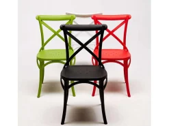 Silla de la cocina polipropileno Vintage Paesana Diseño Cruz - Negro
