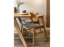 Silla de madera - roble natural/gris - PANIZE