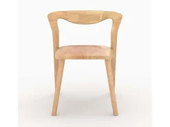 Silla de madera de caucho claro, respaldo curvado - Vega