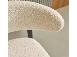 Silla de madera de hevea y tejido borreguito, set de 2 negro