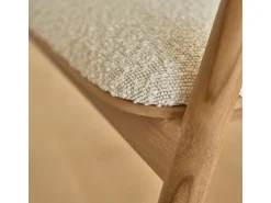 Silla de madera de teca maciza y tela de rizo