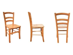 Silla de madera de Venecia con asiento de madera maciza de cerezo