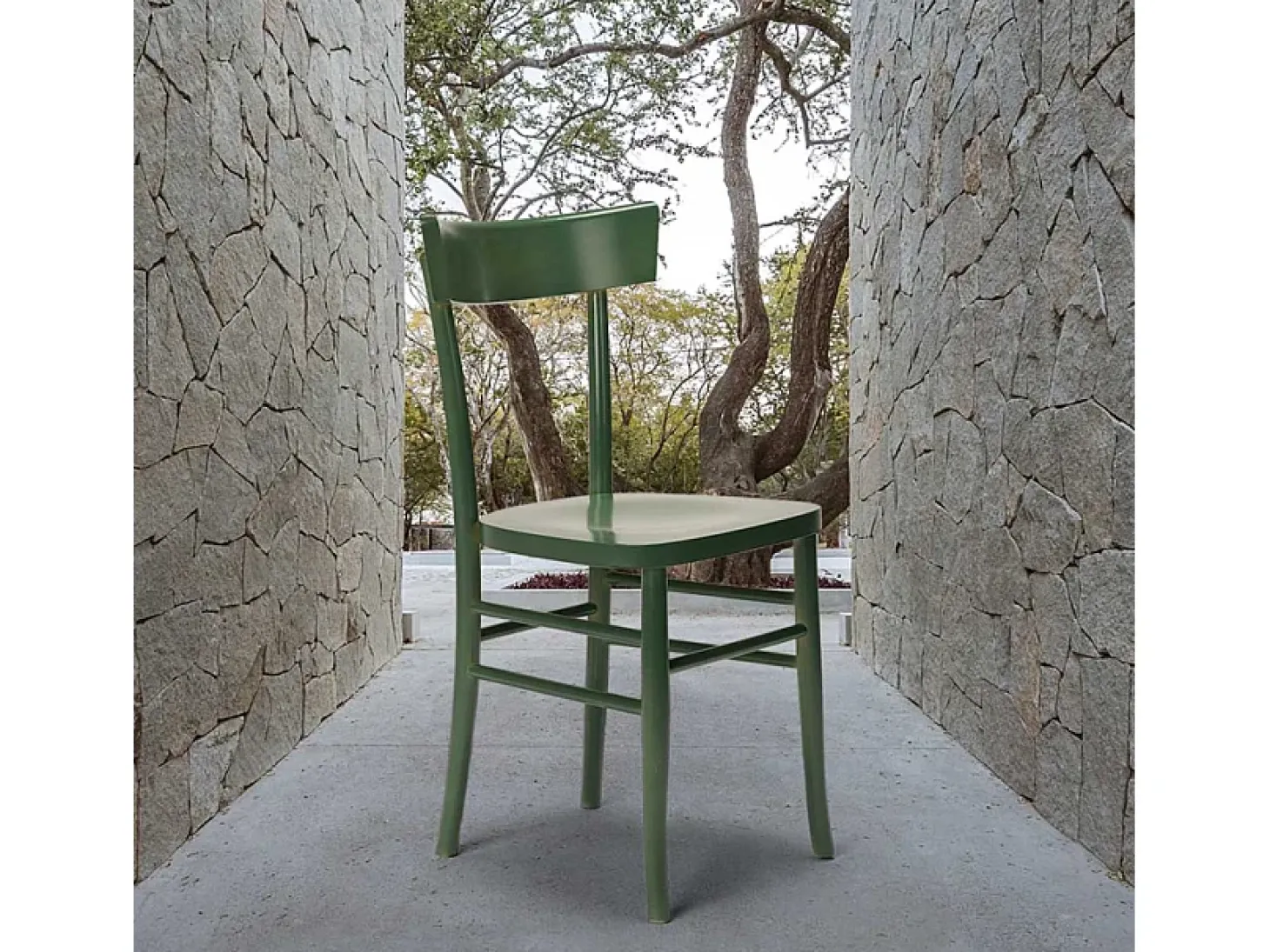 Silla de madera rústica clásica para comedor cocina bar restaurante Milano - Azul