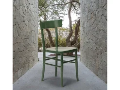 Silla de madera rústica clásica para comedor cocina bar restaurante Milano - Blanco