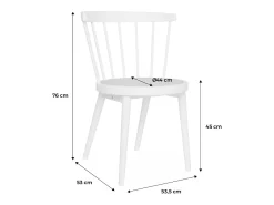 Silla de madera y caña, set de 2 blanco