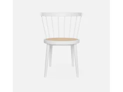 Silla de madera y caña, set de 2 blanco