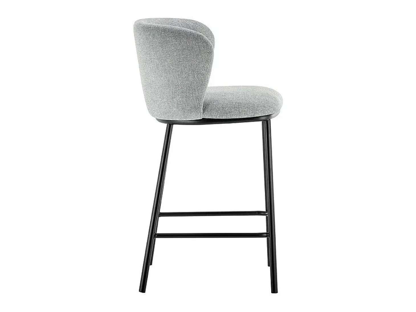 Silla de mostrador 'Arthus' Tela Gris claro, dimensiones: H88.5 x L53 x P50.5 cm