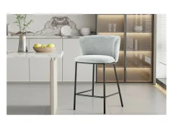 Silla de mostrador 'Arthus' Tela Gris claro, dimensiones: H88.5 x L53 x P50.5 cm