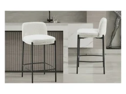 Silla de mostrador ELISE color blanco, dimensiones H91 x L44 x P42 cm.