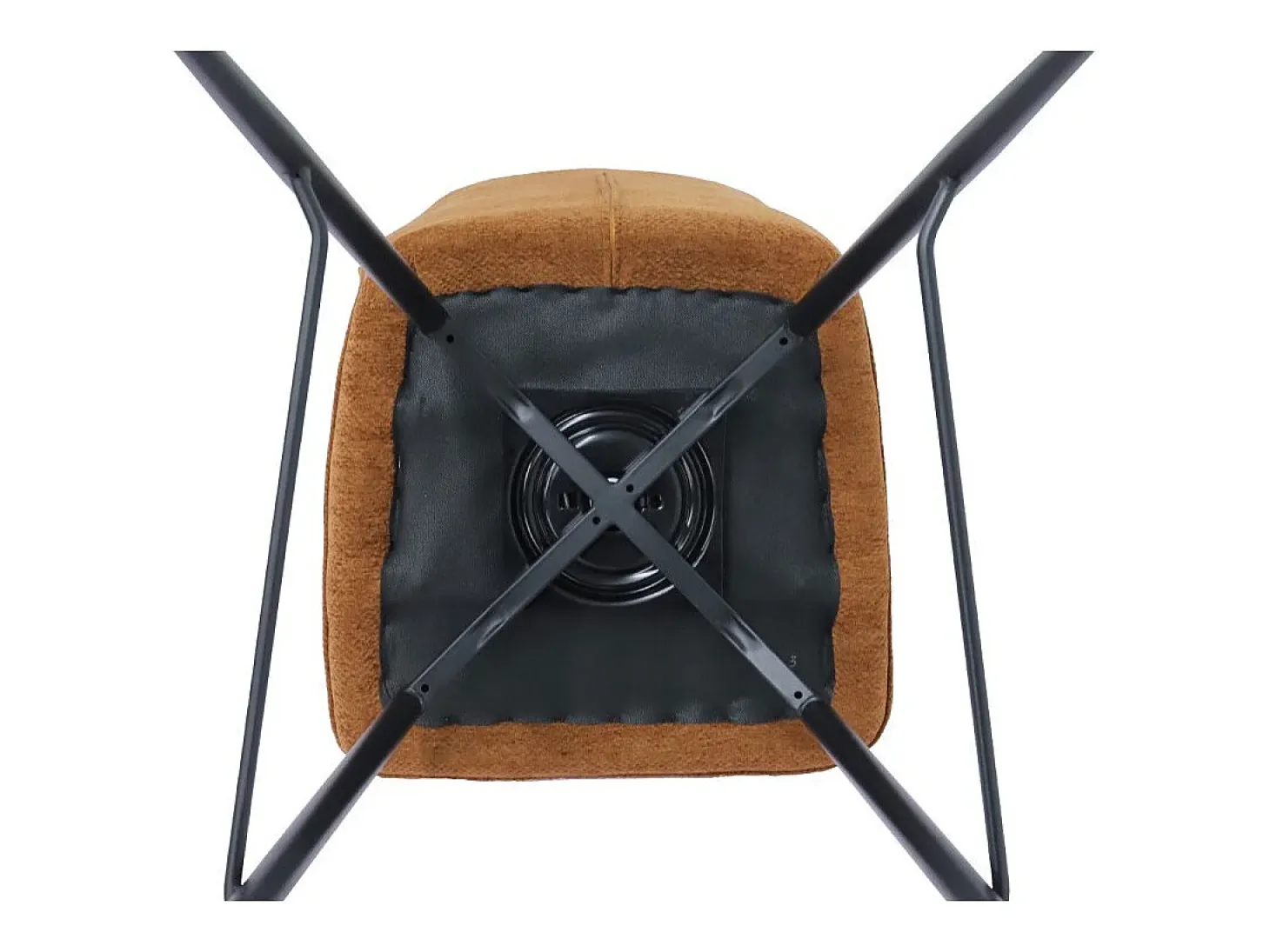Silla de mostrador giratoria CROFT – Tela marrón óxido – Patas de metal negro – Altura 103 cm – Estilo diseño/industrial