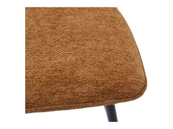 Silla de mostrador giratoria CROFT – Tela marrón óxido – Patas de metal negro – Altura 103 cm – Estilo diseño/industrial