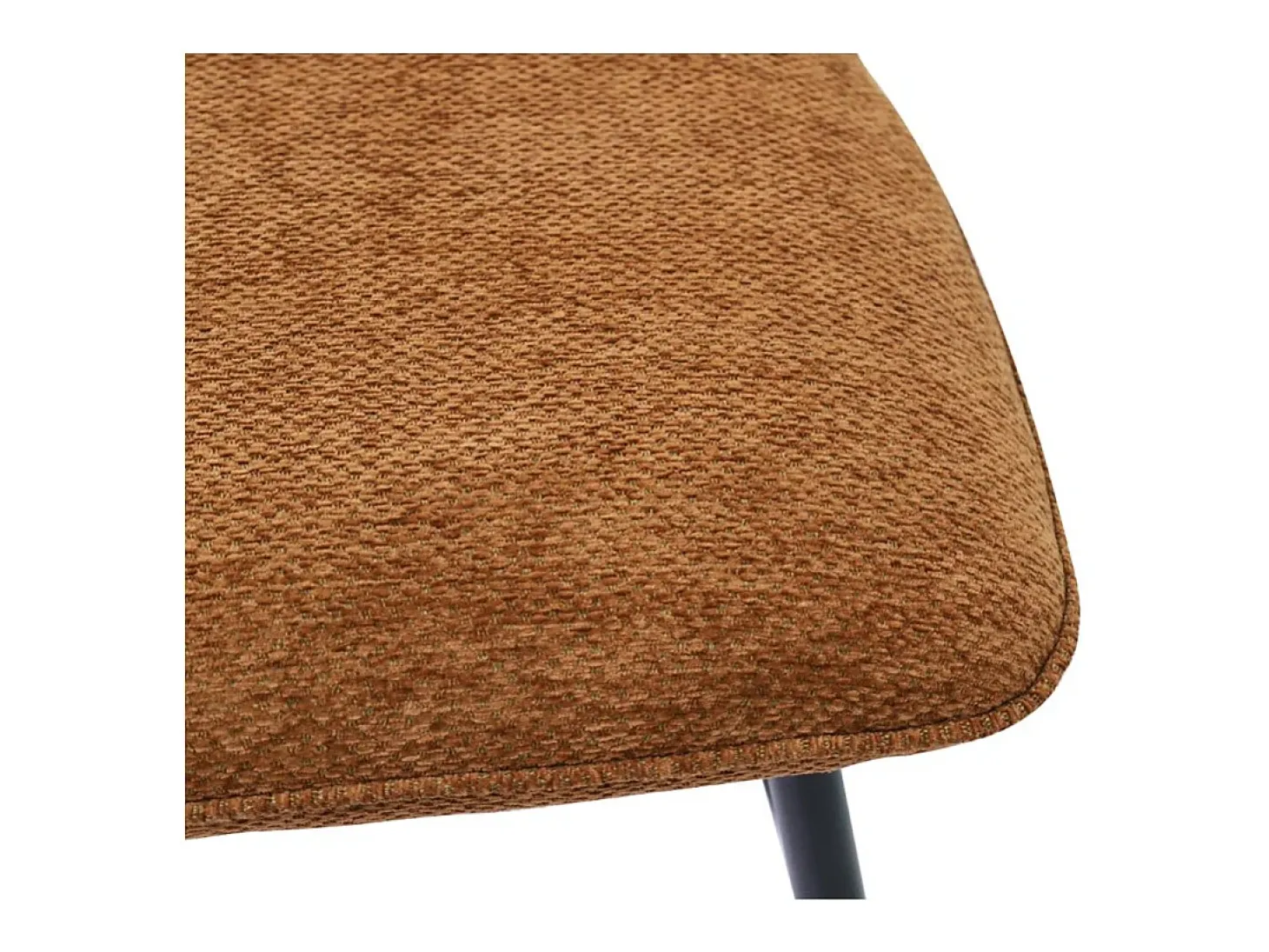 Silla de mostrador giratoria CROFT – Tela marrón óxido – Patas de metal negro – Altura 103 cm – Estilo diseño/industrial