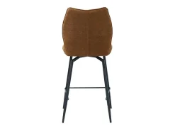 Silla de mostrador giratoria CROFT – Tela marrón óxido – Patas de metal negro – Altura 103 cm – Estilo diseño/industrial