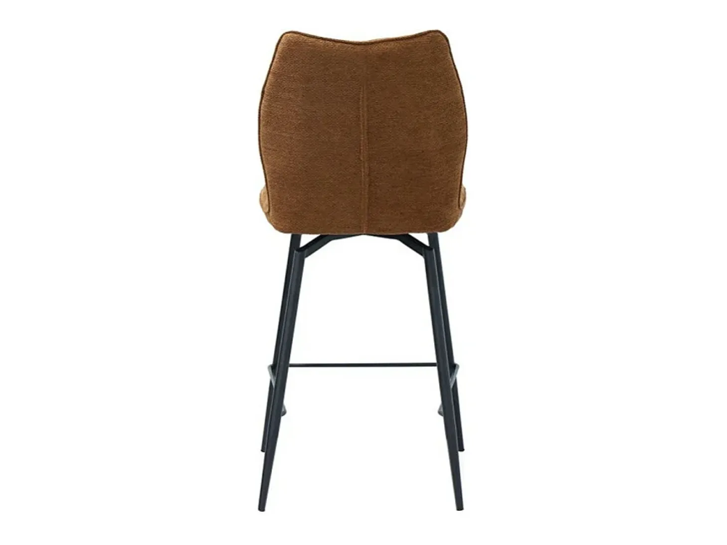 Silla de mostrador giratoria CROFT – Tela marrón óxido – Patas de metal negro – Altura 103 cm – Estilo diseño/industrial